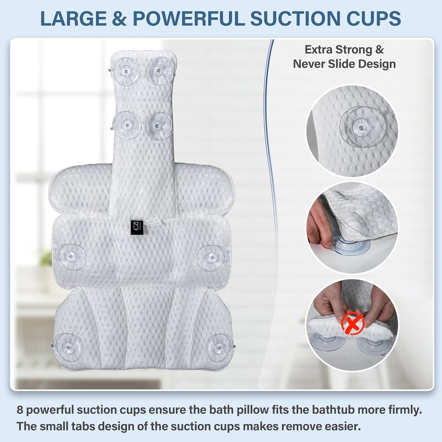 Plush Mesh Bath Pillow