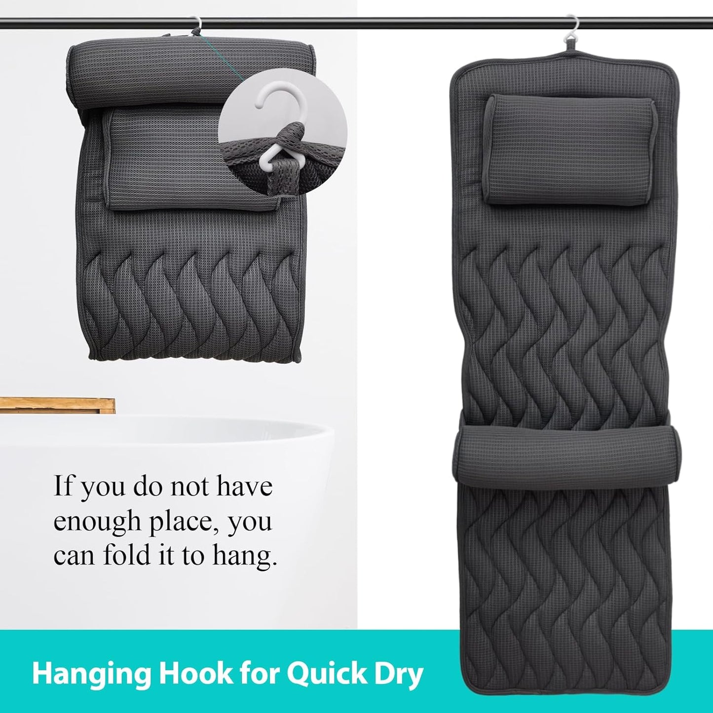 Full Body Bath Pillow- with Adjustable Lumbar Roll Pillow