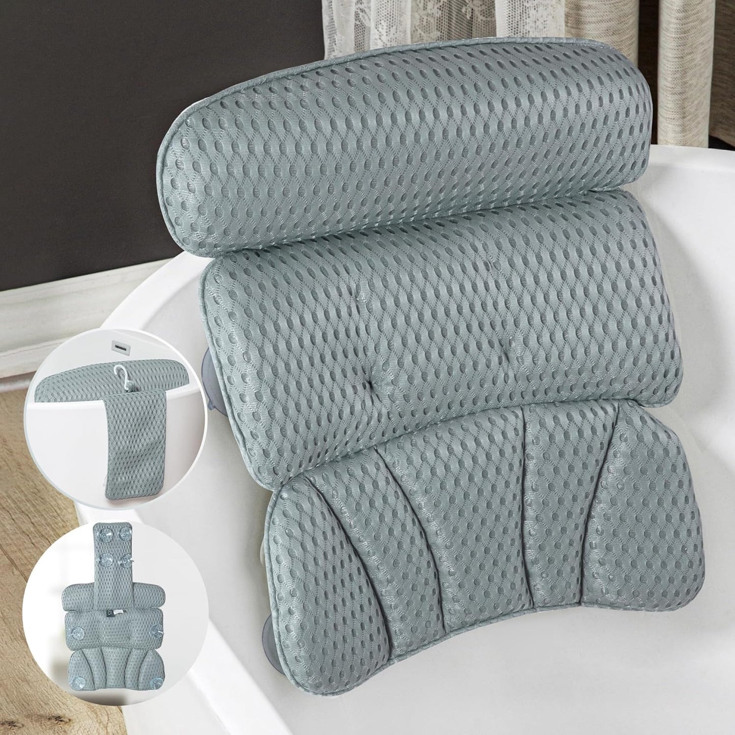 Plush Mesh Bath Pillow